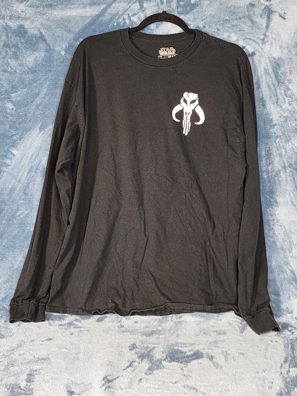 Star Wars Black Long Sleeve Tee with White Mythosaur Emblem